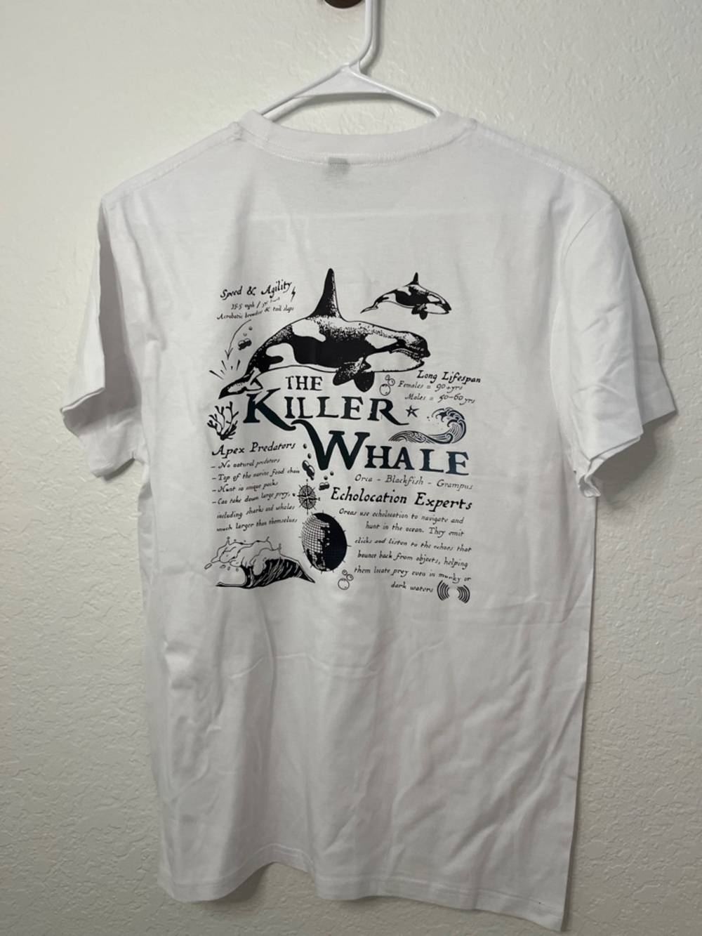 Amazon White Tee with Black Killer Whale Graphic - Picture 2 of 4